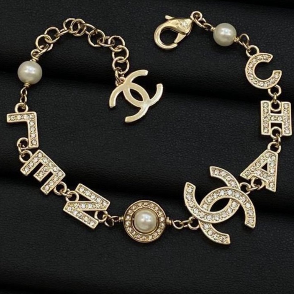 Chanel light gold 18k gold plated bracelet